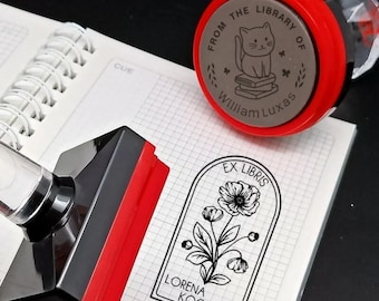 Personalized Library Stamp, Custom Book Stamp, Signature Stamp, Address Stamp, Large Custom Stamp, Custom Stamper, Name Stamp for Business