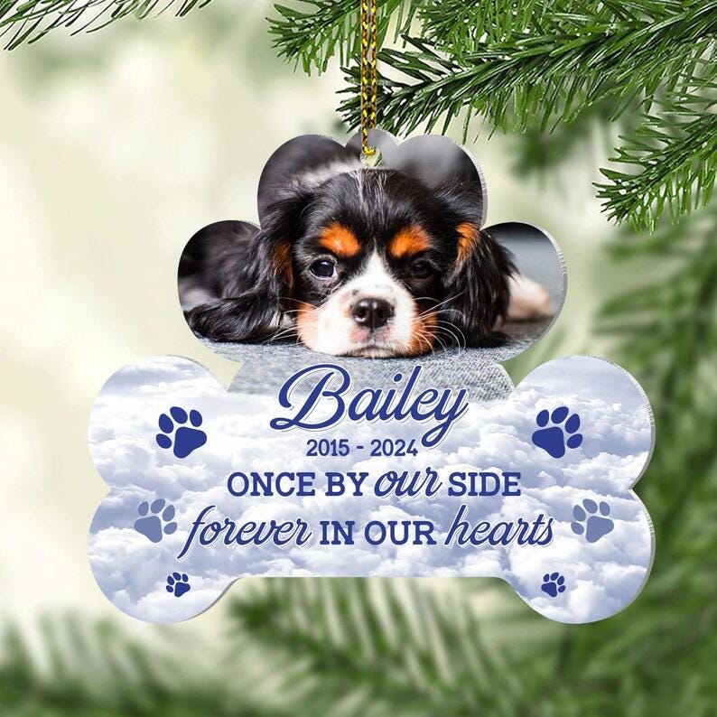 Personalized Dog Memorial Gifts, Custom Dog Photo Ornament, Dog