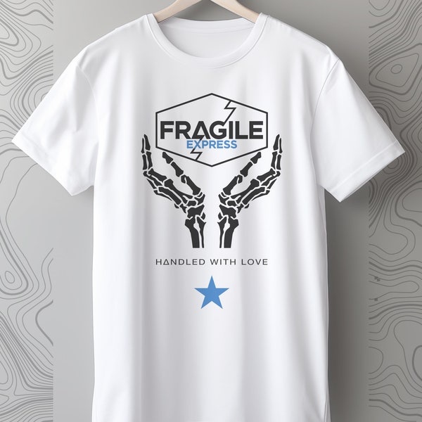 Fragile Express T-shirt: Death Stranding Japan Streetwear Cyberpunk futuristic Anime Harajuku Korean Sci-Fi Graphic Techno Techwear Gothic