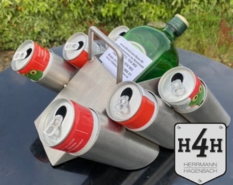 Energy Drink Spirituosenhalter aus Edelstahl geschliffen (H4H) Jägerbomb Flying Hirsch