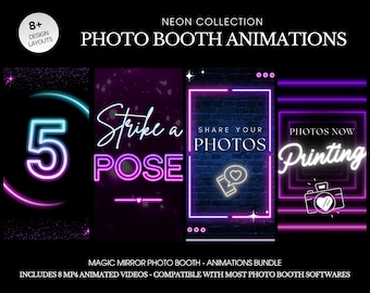 Neon Photo Booth Animations - Set of 8 - 1080x1920
