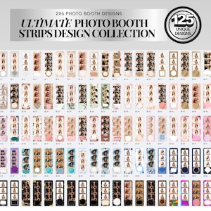 May include: A collection of 125 unique photo booth strip designs. The designs feature a variety of patterns, colours, and styles, including floral, geometric, and abstract. The designs are perfect for any occasion, from weddings and birthdays to corporate events and parties.
