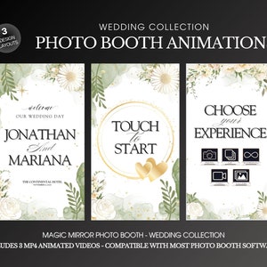 Wedding Start Screen Animations - Magic Mirror Photo Booth - Set of 3 - 1080x1920