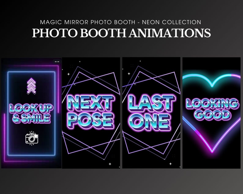 Vibrant Neon - Magic Mirror Photo Booth Animations - Set of 10 ...