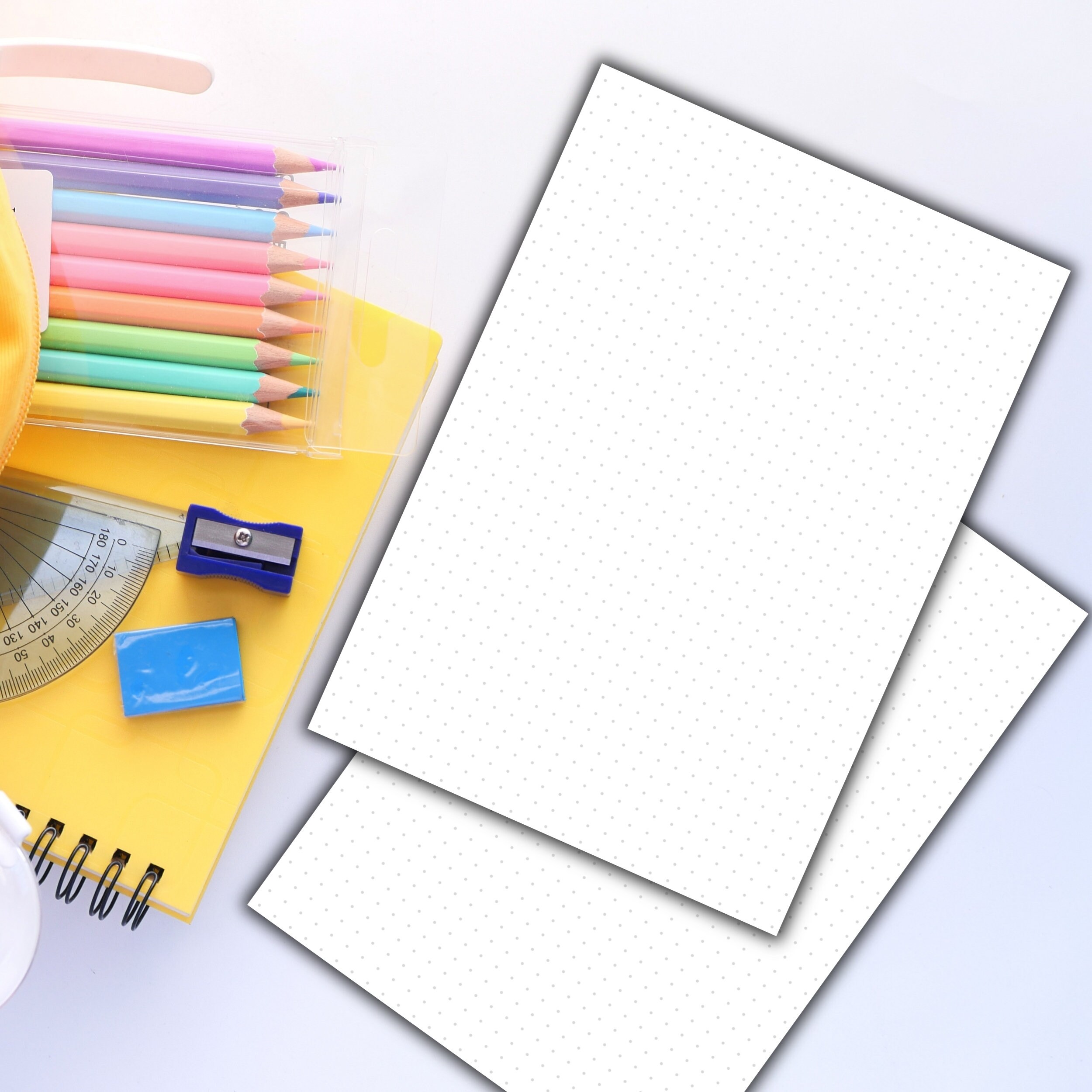 Printable Dot Grid Pages for Bullet Journal, A5 Journal Page, Dotted