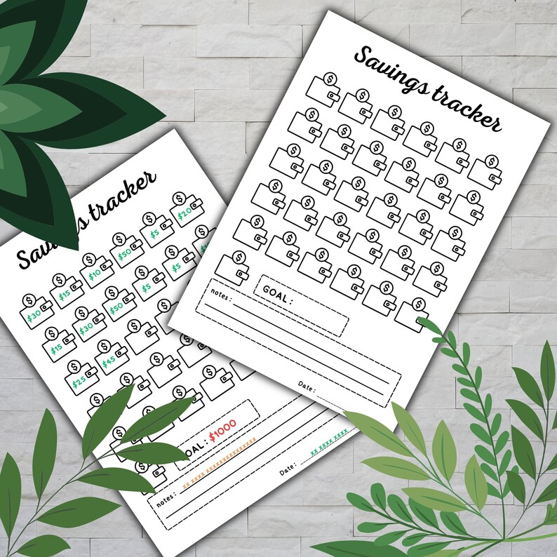 Monthly Savings Tracker Printable Tracker Printable Savings Challenge