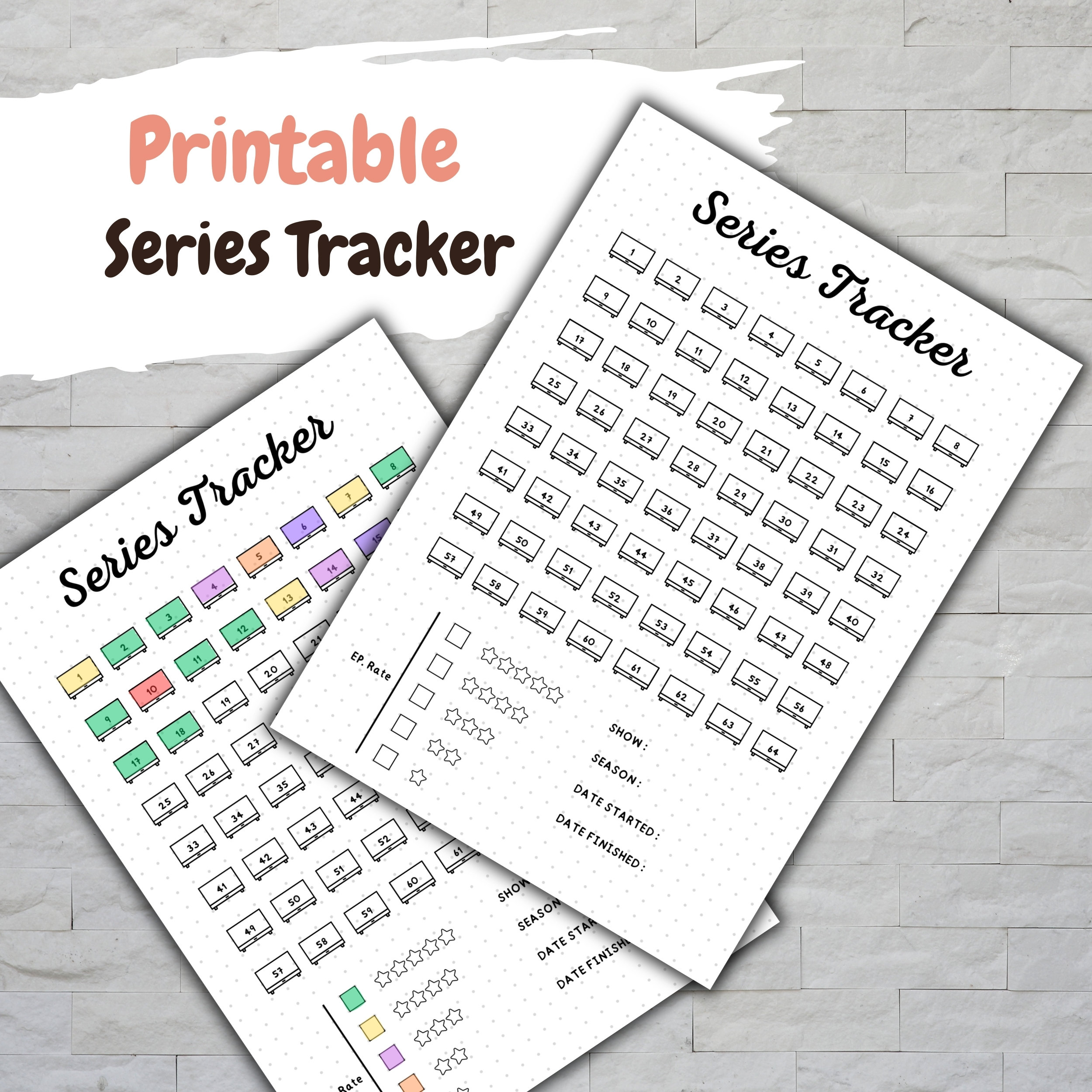 Series Tracker, Printable Tracker, Bullet Journal Page, A5 Journal Page ...