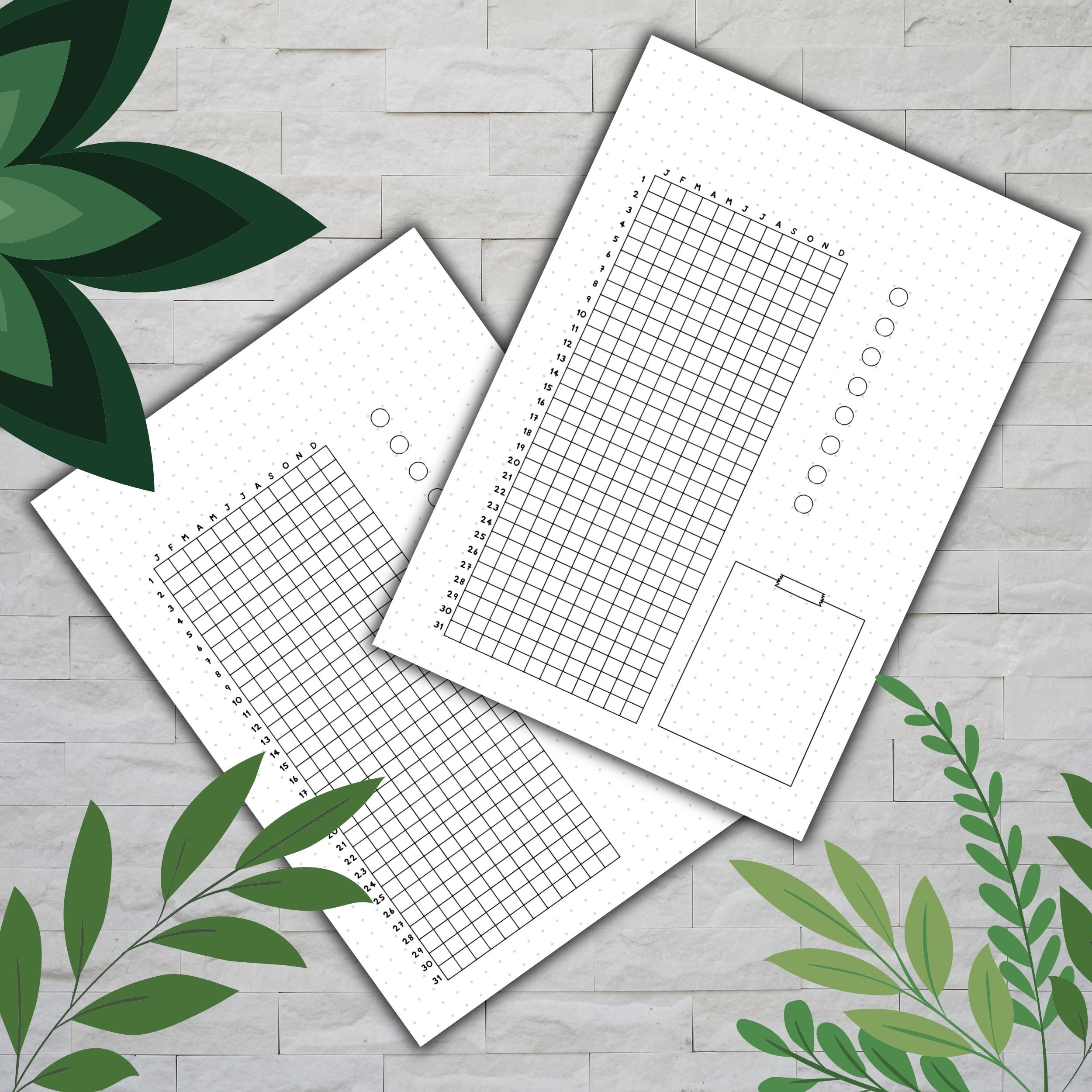 Yearly blank tracker printable tracker bullet journal page yearly