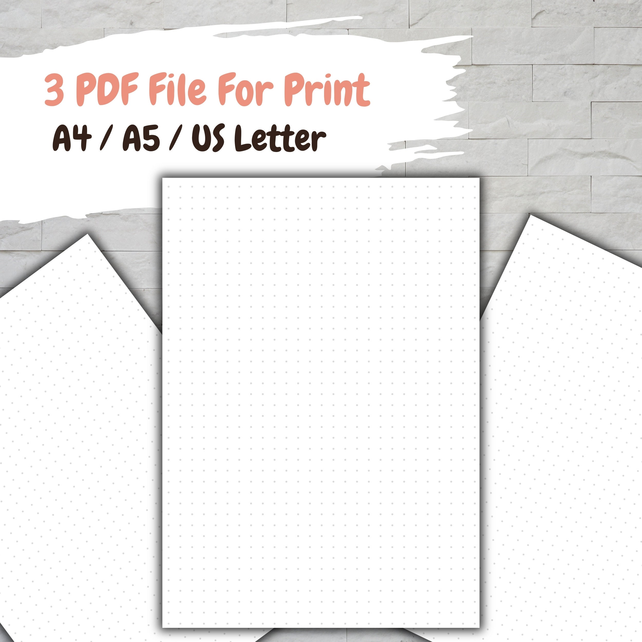 Printable Dot Grid Pages for Bullet Journal, A5 Journal Page, Dotted ...