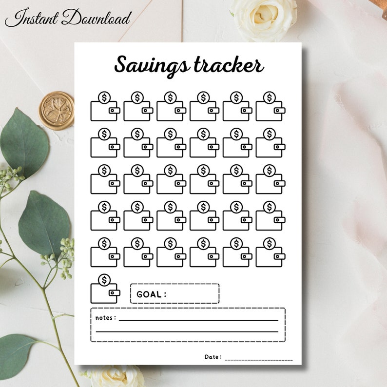 Monthly Savings Tracker Printable Tracker Printable Savings Challenge
