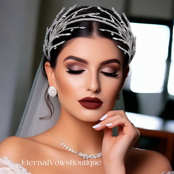 Rhinestone Bridal Tiara | Wedding Headband | Hair Jewellery | Hair Accessories | Woman Headdress | Bride | Wedding Tiara | Bridal Crown
