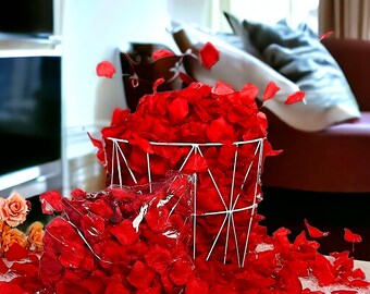 100pcs Rose Petals | Romantic Decor | For Weddings, Valentine's Day & Festive Occasions |  Woven Faux Petals | Artificial Flower Decorations