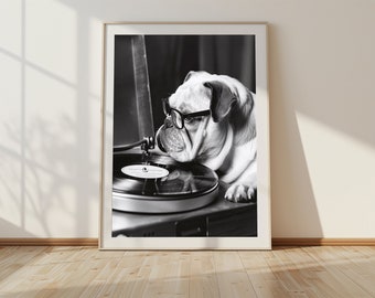 Affiche de disque vinyle, impressions de lecteur de disque vinyle, impression d'affiche de musique, impressions de musique, impression noir et blanc, art musical imprimable
