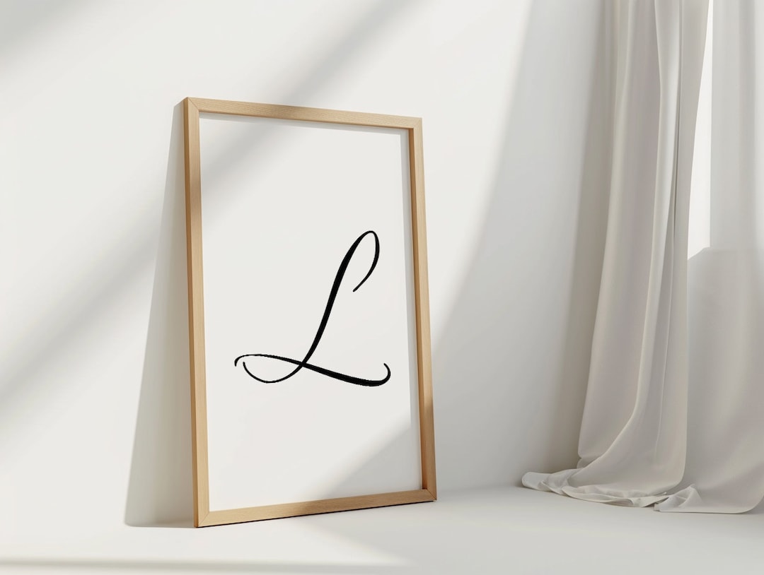 Letter L Poster, L Letter Decor, Printable Letter, Wall Art, Aesthetic ...