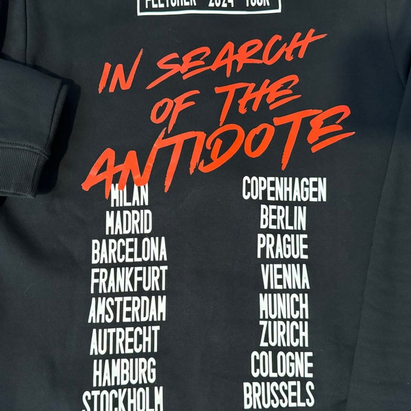 Fletcher In Search of the Antidote Tour zip hoodie