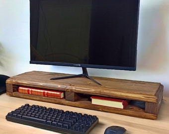 Sleek Monitor Riser Stand with Desk Storage - Efficient Desk Shelf