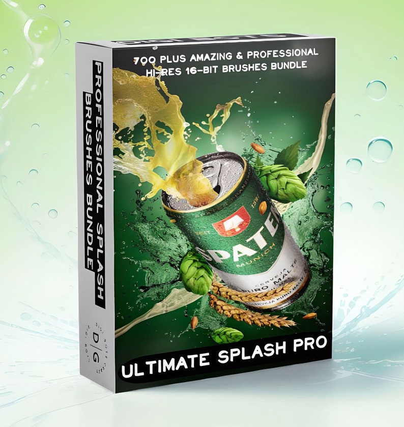 Ultimate Professional Splash Brushes Bundle Professional Photoshop Splash Brushes 700 Plus Hi-Res Brushes Video Tutorials Included image 1
