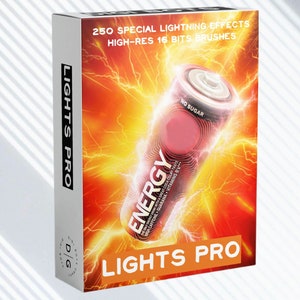 Lights Professional Hi-Res Photoshop Brushes Bundle | Special Lightning Effects Brushes | Video Tutorial Included