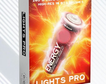 Lights Professional Hi-Res Photoshop Brushes Bundle | Special Lightning Effects Brushes | Video Tutorial Included