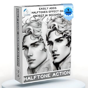 Hi-Res Halftone Photoshop Action | Analog Halftone PS Action | Halftone Effect Creator | With Freebie! (Action Bundle Effect Pack)
