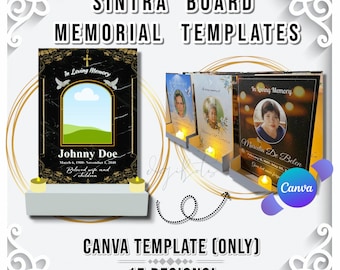 15 Canva Sintra Board Memorial Display Editable Template | No PRO Needed | Editable Sintra Board Memorial Templates for Commemorative Events