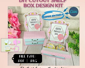 Customizable Cutout Shelf Box Template + Canva-Editable | DIY Cutout Shelf Box Design Kit | Unique Gift Idea | Digital Download Only