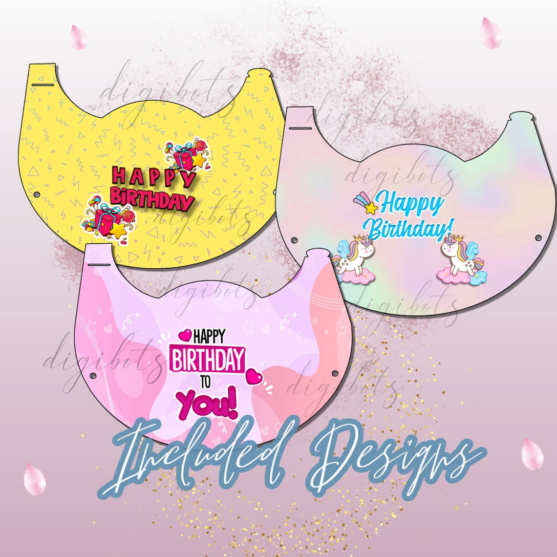 Canva editable kids party hat template editable party hat templates