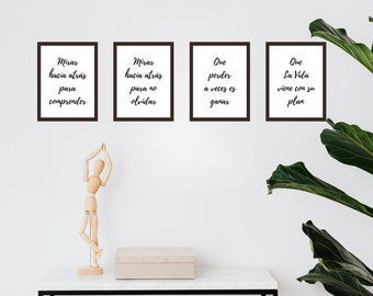 Life Goes By Its Plan | La Vida Viene Con Su Plan | Printable Wall Art | Minimalistic Wall Art | Gratitude | Wall Posters in Spanish |