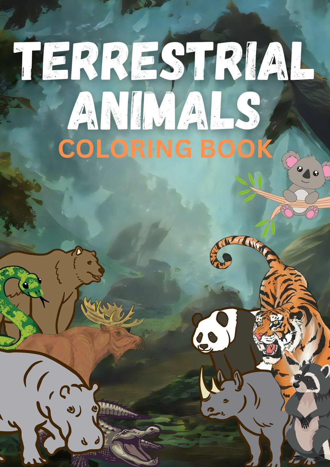 Printable Terrestrial Animals Coloring Book Wild Animals Color the ...