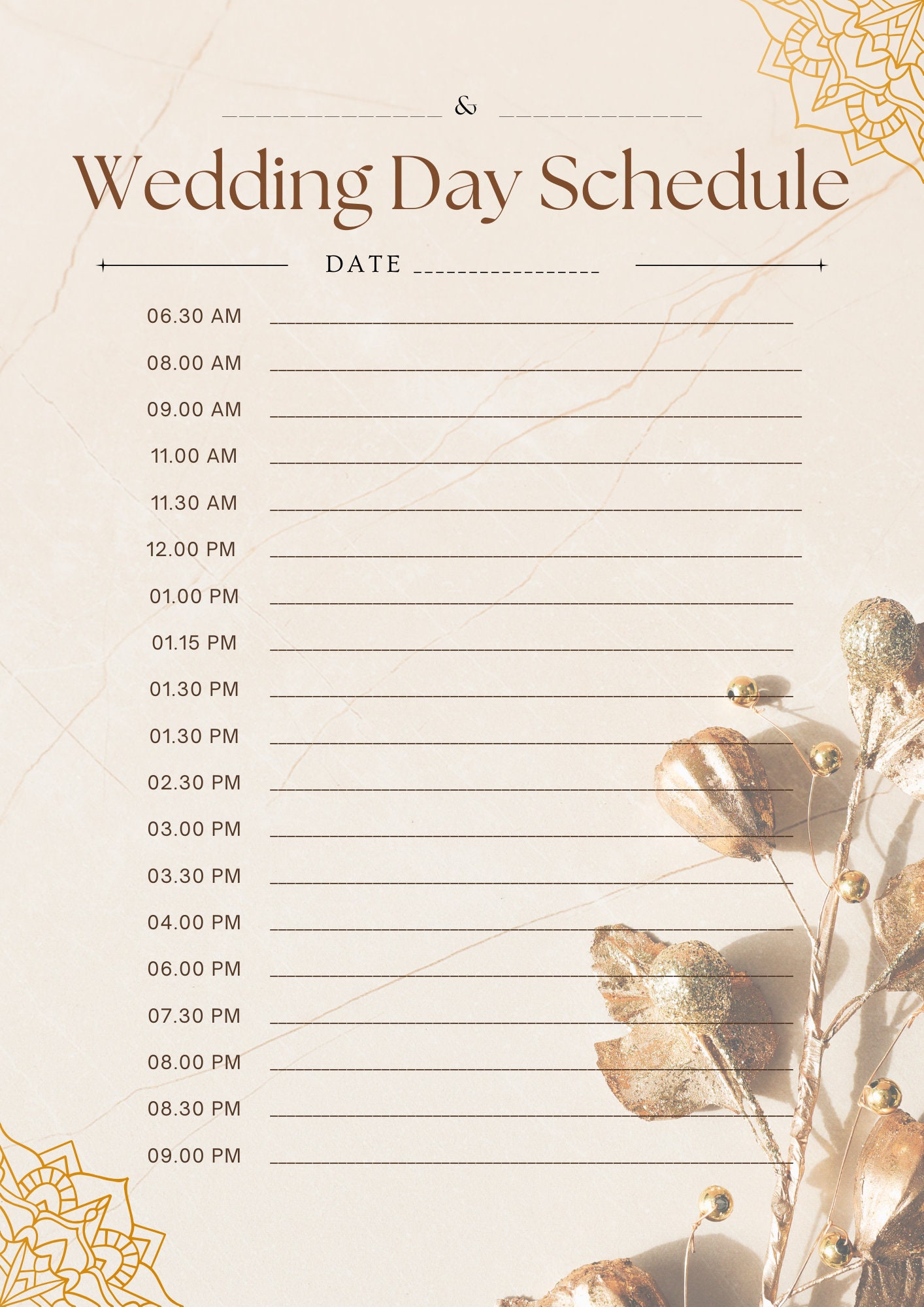 Printable Wedding Planners Pack Wedding Budget &amp; Events Checklist Make ...