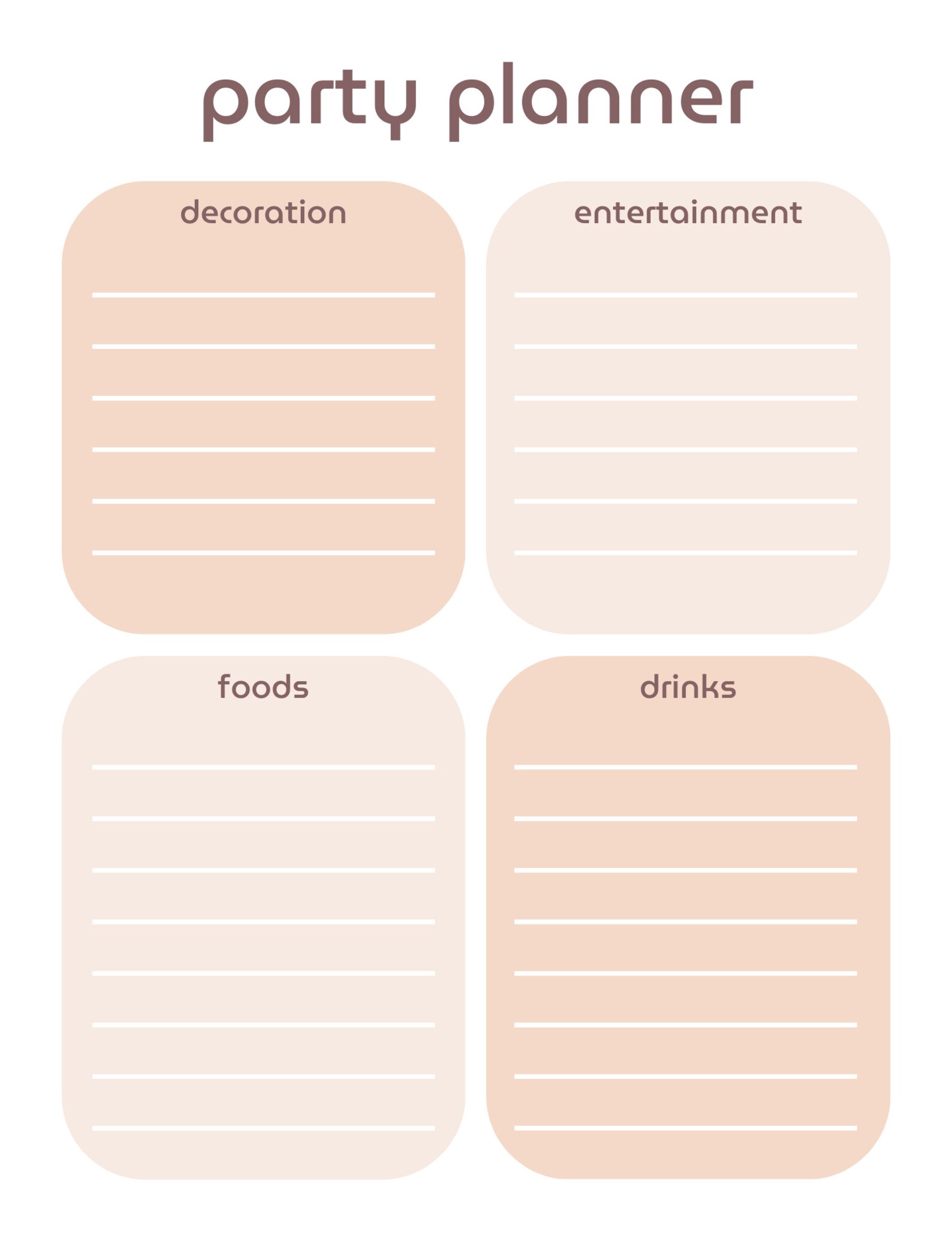 Party Planners Pack Printable Planners Birthday Party Planners ...