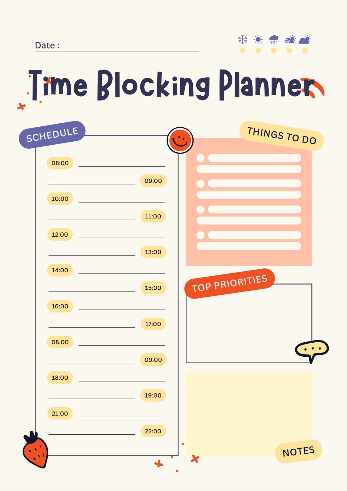 Printable Time Block Planners Pack Organize Your Time Hourly Blocking ...