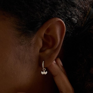 20G/18G/16G Titanium Dangle Huggie Hoop, Cartilage/Conch/Helix Hoop Earring, Rook piercing • conch piercing