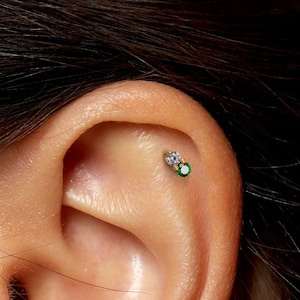 Titanium Labret Stud Earrings • Flat Back Earrings • Helix Earring • Tragus Earring • Cartilage Earring • Nose Ring • Gift for Her