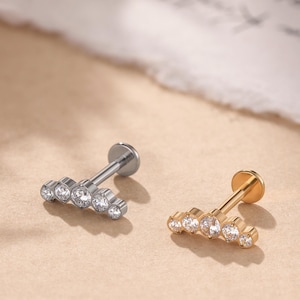 Titan Labret Ohrstecker • Kletterer Flat Back Ohrringe • Helixohrring • Tragus Ohrring • Knorpelohrring • Nasenring • Geschenk für Sie