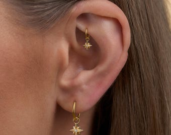 Pendentif Huggie Hoop en titane 18 g/16 g, créoles cartilage/conque/hélice, piercing Rook • piercing lambi