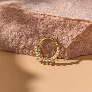 Anneau de septum nasal en acier chirurgical 16G, créoles Daith/Rook/Conque/Conque, Bijoux de septum, Anneau de piercing, Clicker de septum, Créole hypoallergénique
