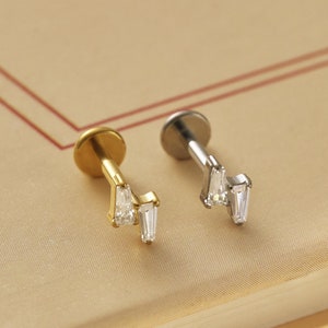 Puces d'oreilles labret en titane • Boucles d'oreilles à dos plat • Boucle d'oreille hélice • Boucle d'oreille tragus • Boucle d'oreille cartilage • Anneau de nez • Cadeau pour elle