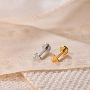 Titanium Labret Stud Earrings • Flat Back Earrings • Helix Earring • Tragus Earring • Cartilage Earring • Nose Ring • Gift for Her#2