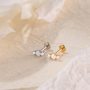 Puces d'oreilles labret en titane • Boucles d'oreilles à dos plat • Boucle d'oreille hélice • Boucle d'oreille tragus • Boucle d'oreille cartilage • Anneau de nez • Cadeau pour elle