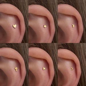 Titanium Labret Stud Earrings • Flat Back Earrings • Helix Earring • Tragus Earring • Cartilage Earring • Nose Ring • Gift for Her