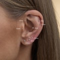 Titanium Labret Stud Earrings, Threadless Push Pin Flat Back Earrings, Tiny Tragus Earring, Forward Helix Earring, Tragus Piercing Stud