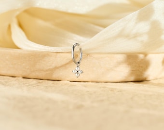 18G/16G Titanium Dangle Huggie Hoop, Cartilage/Conch/Helix Hoop Earring, Rook piercing • conch piercing