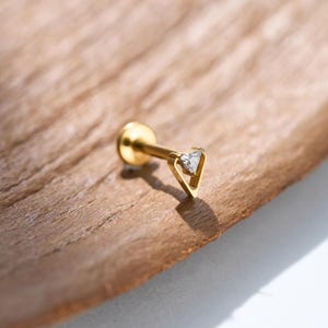 Titanium Labret Stud Earrings • Flat Back Earrings • Helix Earring • Tragus Earring • Cartilage Earring • Nose Ring • Gift for Her#2