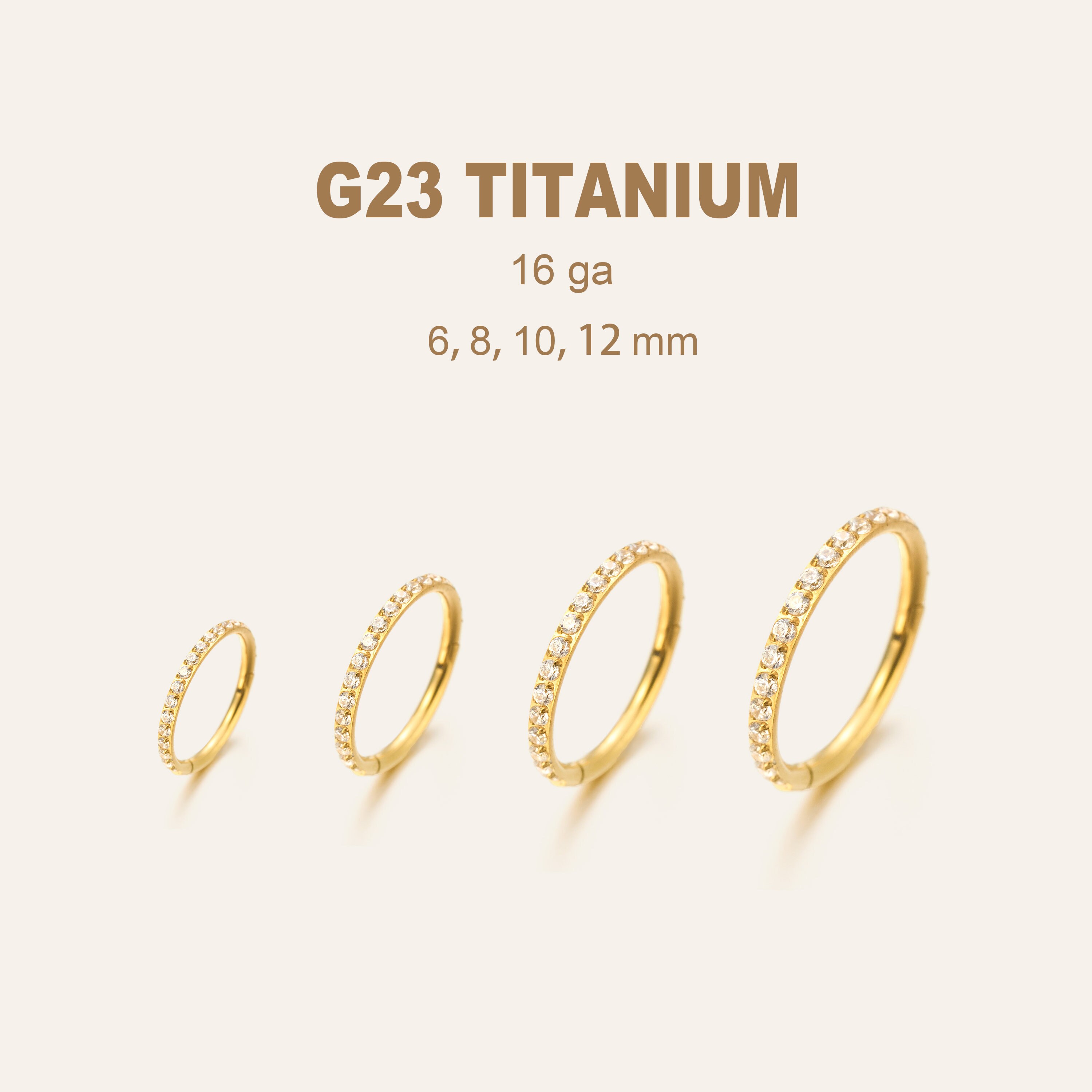 Lot De 8 Anneaux Septum Titane - 16G, Tailles 8-14mm, Pour Piercing Nez Et Lèvres