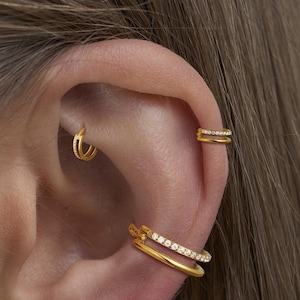 16g NOSE RING Solid TITANIUM • Septum Ring Piercing Jewelry • Hinged Clicker Hoop • Lip Ring • Tragus, Daith, Conch Hoop