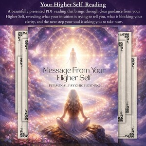 Beautifully presented Higher Self message PDF, higher self messages and intuitive guidance, psychic medium reading, clear next step support, Etsy digital download
