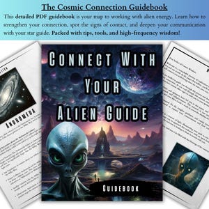 A full digital spirit guide package including an Alien Spirit Guide Reading, a channeled ufo art portrait, a guided audio meditation and a connection guidebook, created to help you explore your spiritual path, understand your guide’s presence and build confidence in your intuitive abilities.