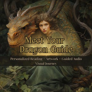 Möt din drakeguide - Personlig psykisk läsning | Guidad audiovisuell resa, konstverk och guidebok