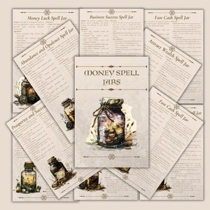 Money Spell Jar Pages: Book of Shadows, Grimoire (Instant PDF Download)